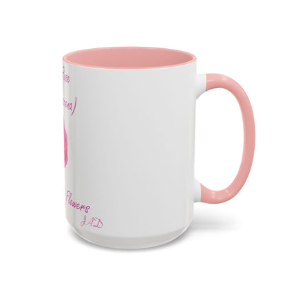 Floral 15oz Accent Mug - Damask Rose Design - The Queen of Flower