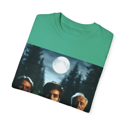 Retro Moonlit Night T-Shirt - Unisex Garment-Dyed Tee for Nature Lovers