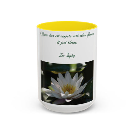Zen Blossom Coffee Mug - Inspirational Nature Quote - 15oz