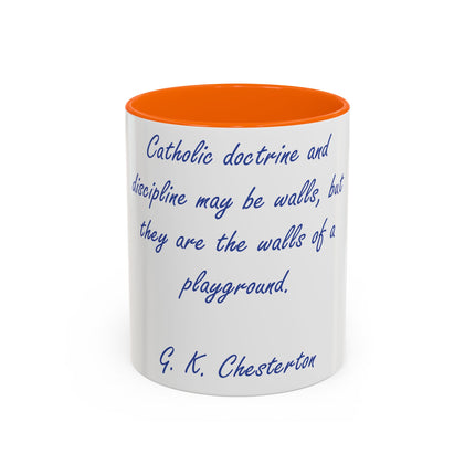 Chesterton Quote Accent Mug – “Walls of a Playground” – 11oz Ceramic