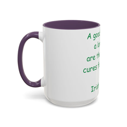 Irish Proverb Mug – “Laugh & Sleep” – 15oz Ceramic Drinkware