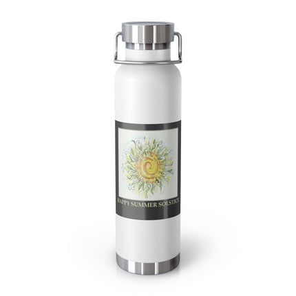 Happy Summer Solstice Copper Vacuum Bottle — 22oz Sun & Greenery