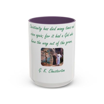 Chesterton Quote Mug – Resurrection Design – Accent Ceramic – 15oz