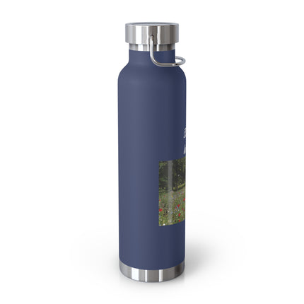 Bloom Wildly Insulated Water Bottle - 22oz Copper Travel Flask for Nature Lovers