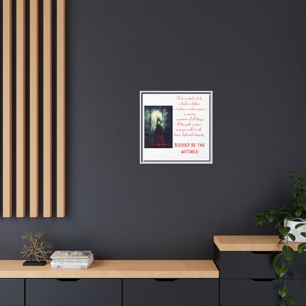 Blessed Be the Witches Framed Canvas Art — Witchy Inspirational Quote Wall Decor