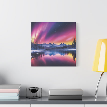 Aurora Lake Matte Canvas Print — Stretched Wall Art