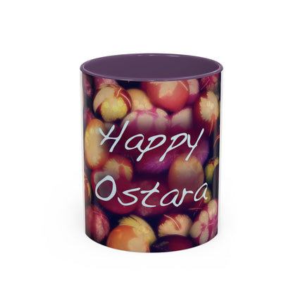 Ostara Accent Mug – 11oz Ceramic Cup with Colored Egg Design