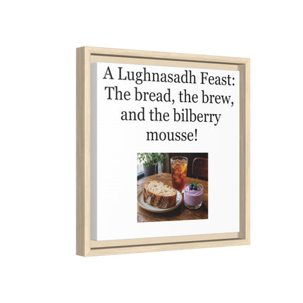 Lughnasadh Feast Canvas Print — "A Lughnasadh Feast: The bread, the brew, and the bilberry mousse!" Framed Art