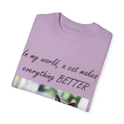 In My World Cat T-Shirt – Unisex Garment-Dyed Tee for Cat Lovers