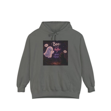 Cute Ghost 'Boo Is Just Hello' Halloween Hoodie