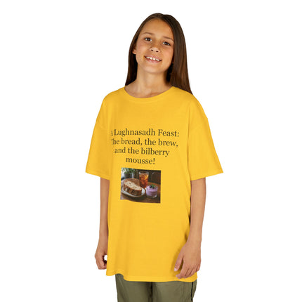 Lughnasadh  Kids Tee — “A Lughnasadh Feast: The bread, the brew, and the bilberry mousse!”