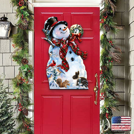 An Old Fashioned Christmas Door Decor by D. Gelsinger - Christmas Santa Snowman Decor - 8461024H-1563-2