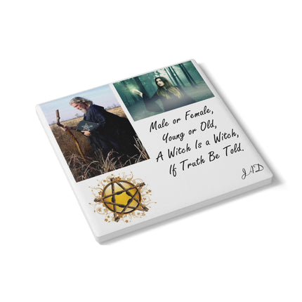 Ceramic Coaster – Blessed Pentacle for Mystical Home Vibes