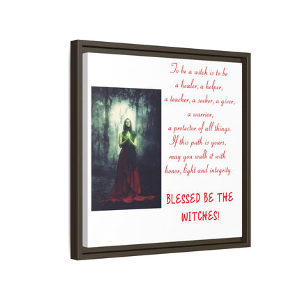 Blessed Be the Witches Framed Canvas Art — Witchy Inspirational Quote Wall Decor