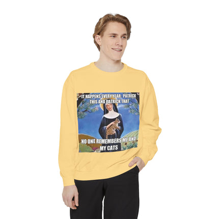 Humorous Unisex Sweatshirt - "No One Remembers Me and My Cats"