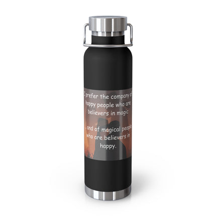 Magic & Joy Insulated Bottle — 22oz Copper Vacuum Flask with Whimsical Quote
