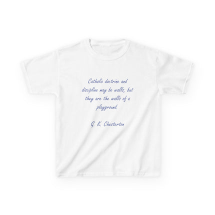 Kids Faith Tee – “Walls of a Playground” – Heavy Cotton Quote Shirt