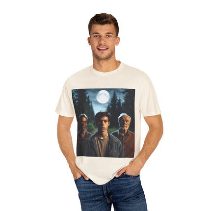 Retro Moonlit Night T-Shirt - Unisex Garment-Dyed Tee for Nature Lovers
