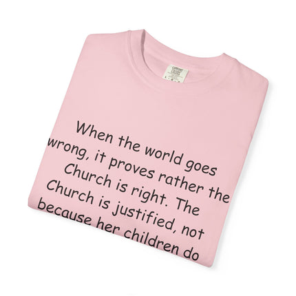 Inspirational Quote Unisex Garment-Dyed T-Shirt - G.K. Chesterton Design