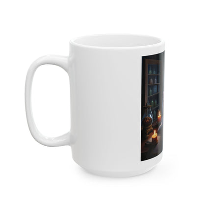 Mystic Moonlit Cats Ceramic Mug — Cozy Witchy Cat Coffee Cup (11oz & 15oz)