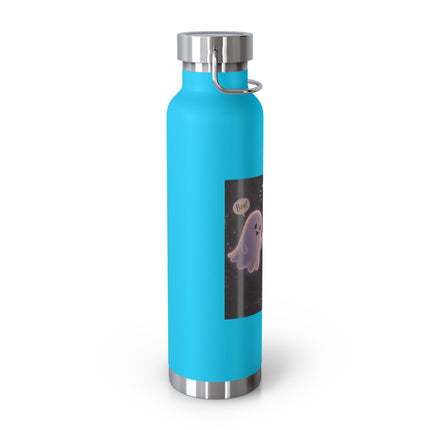 22oz Copper Vacuum Bottle — Cute Ghost "Boo is just hello in ghost language" Insulated Bottle