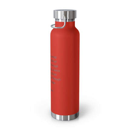 Inspirational Copper Insulated Water Bottle - 22oz with St. Augustine Quote