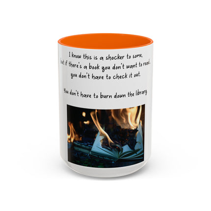 Inspirational Reading Mug – 15oz Ceramic | Burning Book Graphic