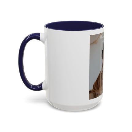 Cat Hug Coffee Mug – "Marriage is an Endless Sleepover" Accent Mug