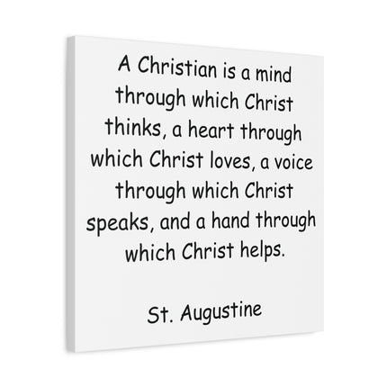 St. Augustine Quote Matte Canvas Wall Art — "A Christian is a mind..."