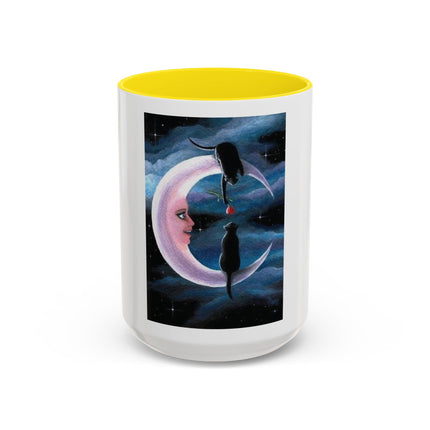 Moonlit Cat Coffee Mug — Whimsical Night Sky Art for Cat Lovers (11/15oz)