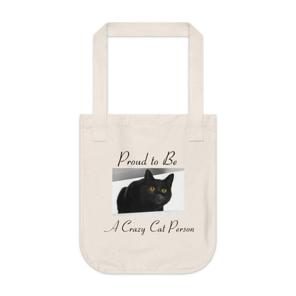 Proud Cat Person Organic Tote – Eco-Friendly Canvas Bag for Cat Lovers