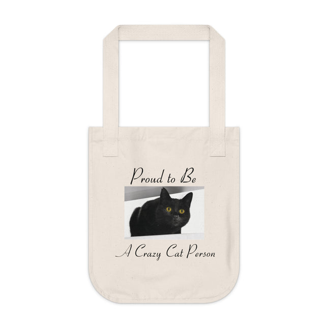 Proud Cat Person Organic Tote – Eco-Friendly Canvas Bag for Cat Lovers
