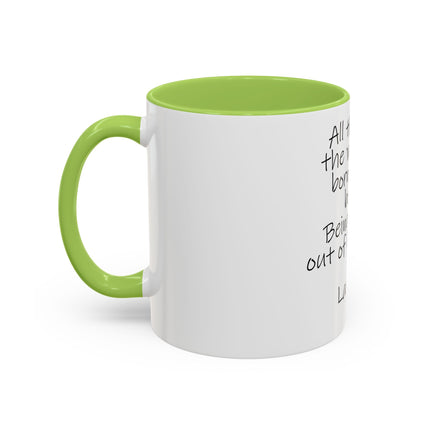 Lao Tzu Quote Accent Coffee Mug — "All things in the world are born out of being" Inspirational Ceramic Tea Mug