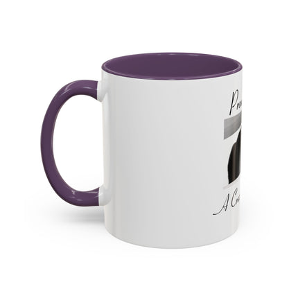 Proud to Be a Crazy Cat Person Accent Coffee Mug – Black Cat Lover Gift (11/15oz)