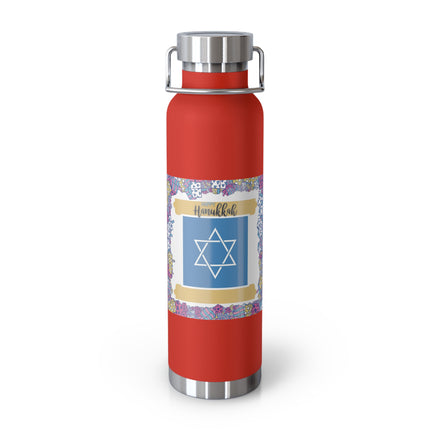 Hanukkah Insulated Bottle – 22oz Copper Flask for Festive Hydration