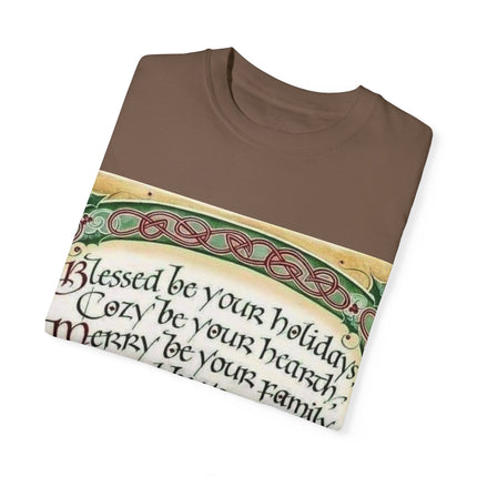 Blessed Be Your Holiday Tee – Celtic-Inspired Unisex Garment-Dyed