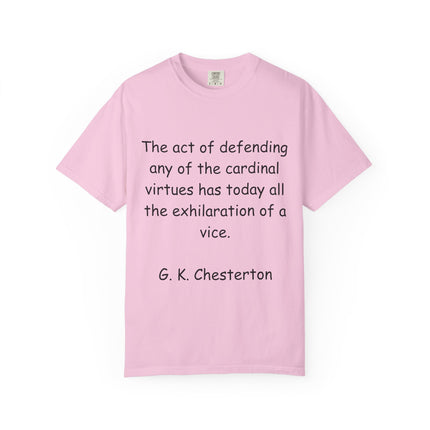 Unisex Statement Tee – “Defending Virtue” Chesterton Quote