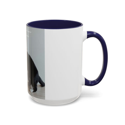 Cat Lovers Accent Mug – 15oz Ceramic Cup with Sleepover Quote