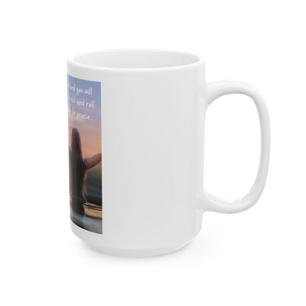 Inspirational Lotus Mug — 'Knock on the door to my soul' Ceramic Coffee Cup (11oz/15oz)