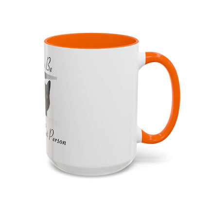 Proud to Be a Crazy Cat Person Accent Coffee Mug – Black Cat Lover Gift (11/15oz)
