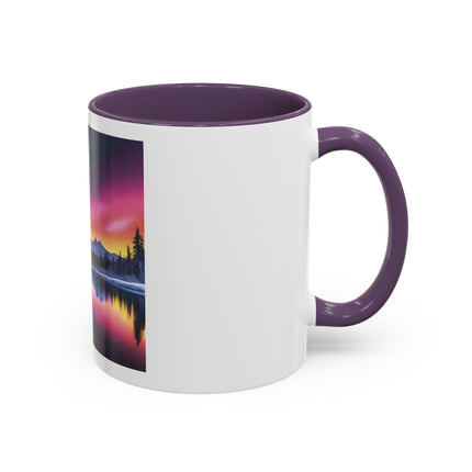 Aurora Lake Accent Coffee Mug — Northern Lights Landscape 11/15oz