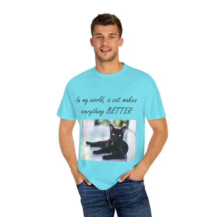 In My World Cat T-Shirt – Unisex Garment-Dyed Tee for Cat Lovers