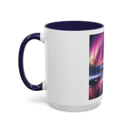 Aurora Lake Accent Coffee Mug — Northern Lights Landscape 11/15oz