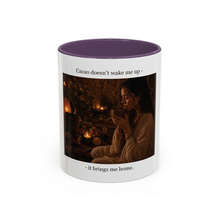 Cacao Brings Me Home Accent Coffee Mug – Cozy Ritual Hot Chocolate Gift (11/15oz)