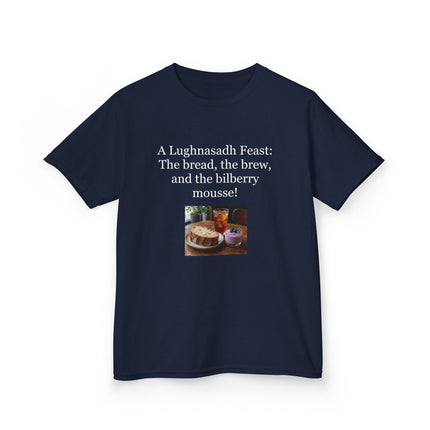 Lughnasadh  Kids Tee — “A Lughnasadh Feast: The bread, the brew, and the bilberry mousse!”