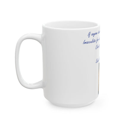 Saint Kolbe Quote Mug – 15oz Ceramic Cup for Faithful Mornings