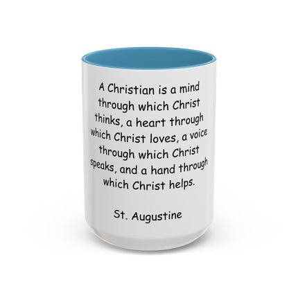 Inspirational St. Augustine Coffee Mug - Colored Accent - Perfect Gift for Christians - 11oz