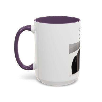 Black Cat Coffee Mug — “In the Here In the Now No Worries Only Meow” Accent Mug
