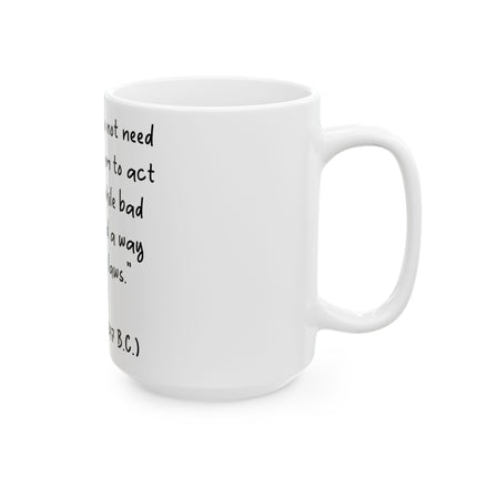Plato Quote Mug – 15oz Ceramic Cup for Philosophical Reflection