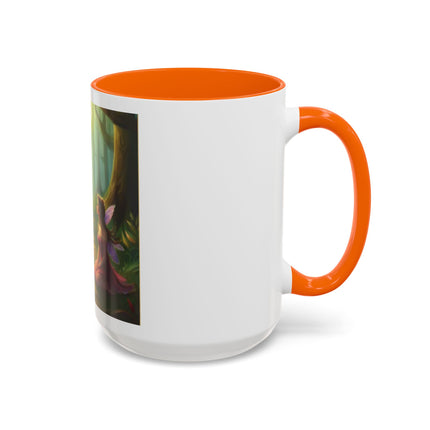 Fairy and Black Cat Forest Coffee Mug – Fantasy Woodland Tea Cup